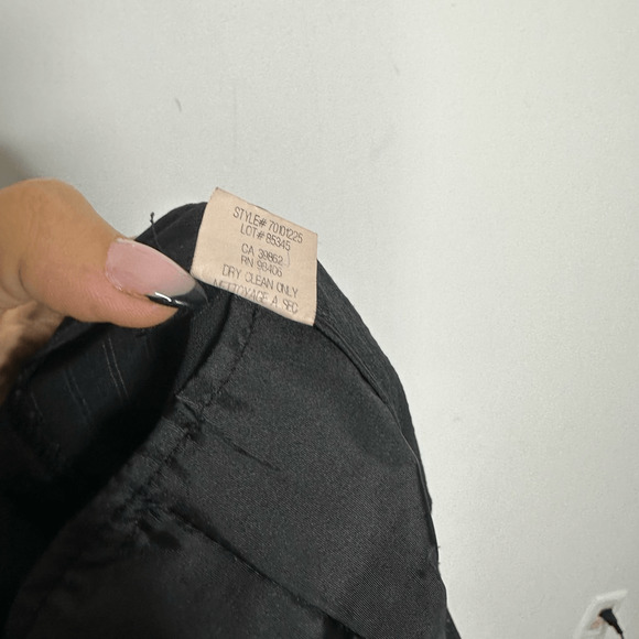 THEORY PINSTRIPE Textured Trouser Black career dress pants womens 8 - Picture 8 of 8